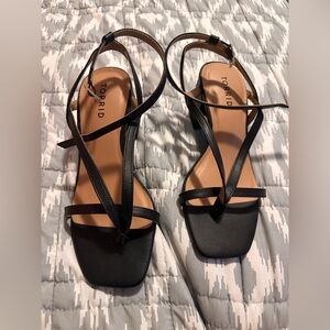 Black and Tan Torrid Strappy Sandals